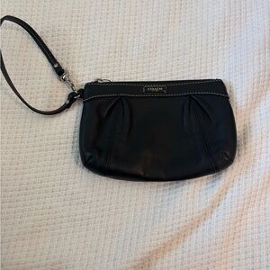 Coach Black Clutch Wristlet with Ruched Design